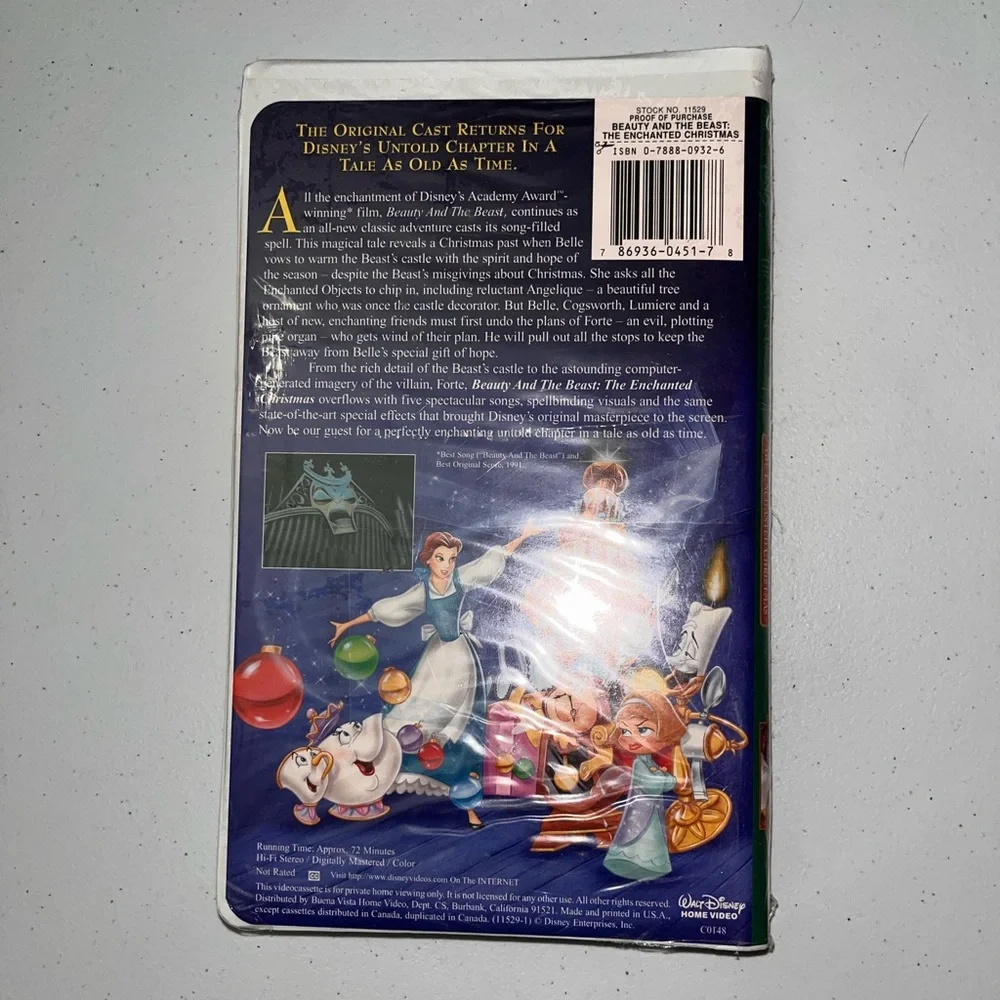 NWT Sealed Disney’s Beauty & The Beast The Enchanted Christmas VHS